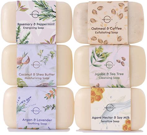 O Naturals 6 Piece Moisturizing Body Wash Bar Soap Collection Hand Soap 100 Natural Organic