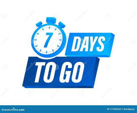 7 Days To Go Countdown Timer Clock Icon Time Icon Count Time Sale