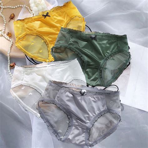 Mid Waist Lace Women Panties Soft Cotton Crotch Underpants Bow Lingerie Korean Underwear Briefs