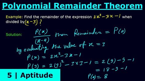 Polynomial Remainder Theorem Aptitude Narviacademy Youtube