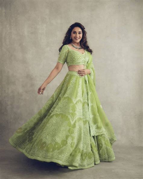 madhuri dixit goes green in a torani lehenga for dance deewane show