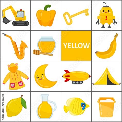 Learn The Primary Colors Yellow Different Objects In Yellow Color