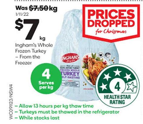 Ingham S Whole Frozen Turkey Offer At Woolworths Catalogue Com Au