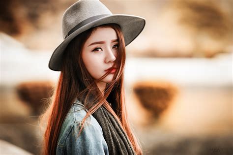 Women Hat Face Portrait Asian Wallpapers Hd Desktop