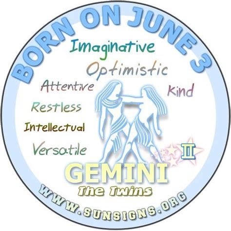 Those bearing the gemini zodiac are incredibly flexible people who can adapt to almost any situation. June 3 - Birthday Horoscope Personality » Sun Signs ...
