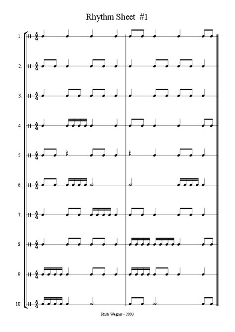 Rhythm Counting Worksheets