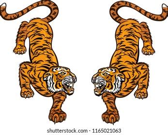 Tiger Jump Tattoo Stock Vector Royalty Free 1165021063 Shutterstock
