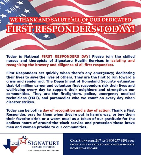 National First Responders Day Signature Health Services