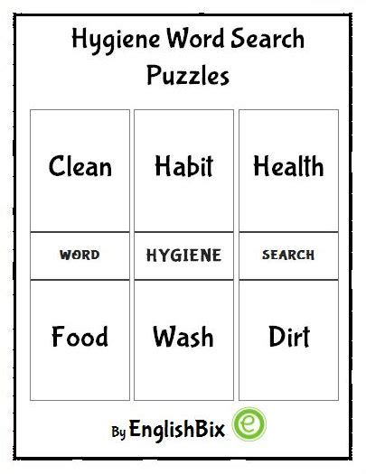 Personal Hygiene Word Search Puzzle Printable Englishbix