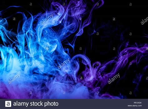 Abstract Art Colored Purple And Blue Smoke On Black