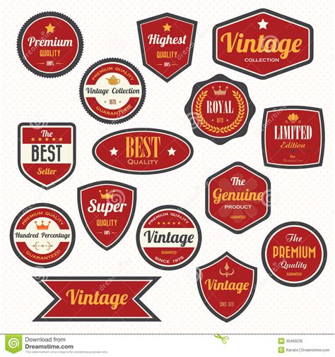 Set Of Retro Vintage Badges And Labels Stock Vector Illustration Of