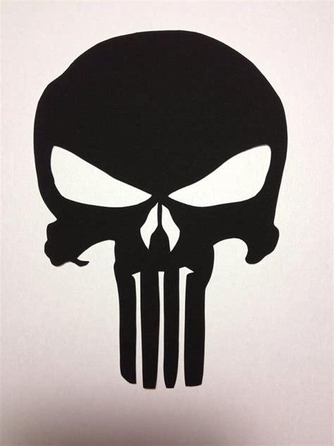 Punisher Skull Symbole Piquéesmain Noir Par Cuttingpixels Sur Etsy