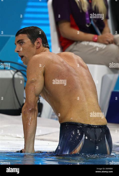 Michael Phelps Of The United States Of America Usa Climbs Out Of The Pool After Mens 400m