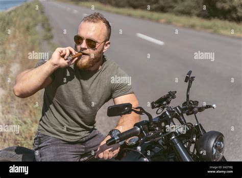 Biker Smoking Cigar Hi Res Stock Photography And Images Alamy