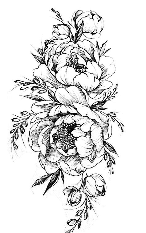 Image Result For Bird Peony Vintage Black And White Delicate Flower