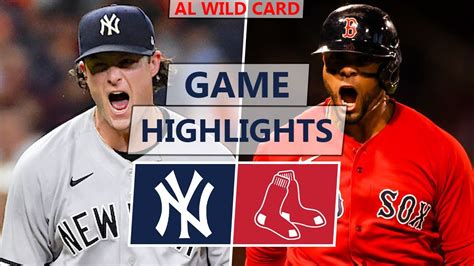 New York Yankees Vs Boston Red Sox Highlights 2021 Al Wild Card Game