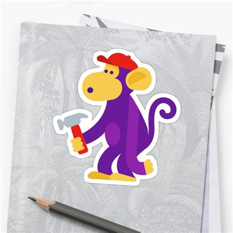 Youtubes Purple Error Monkey Sticker By Crschmidt Redbubble