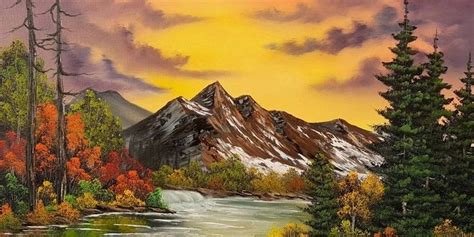 Bob Ross Painting Happy Trees Art By Bram Mountain Landscape