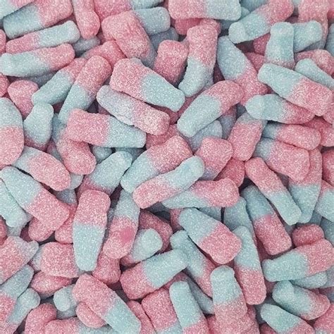 Fizzy Bubblegum Bottles 100g Fizzy Gummy Candy Retro Sweets