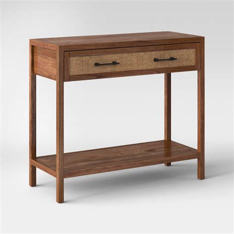 We understand if you're confused by the different trends. Warwick Wood & Rattan Console Table - Threshold™ | Wood ...