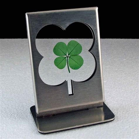 Real Four Leaf Clover Stainlessglass Frame