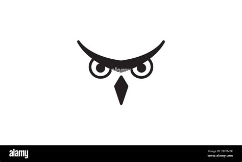 Ojos Negros Pájaro Búho Logotipo Diseño Vector Icono Símbolo