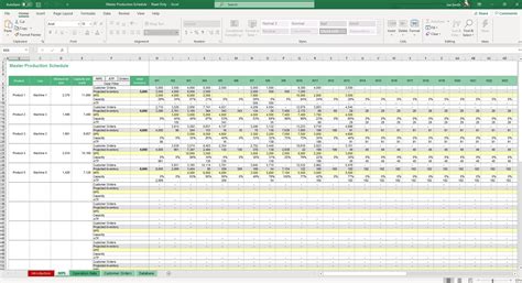 Master Production Schedule Mps Excel Template Simple Sheets