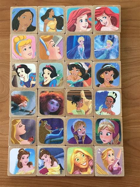 Disney Princess Memory Game Matching Game 24 Piece With Travel Etsy