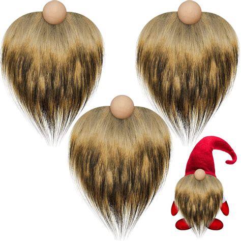 Binyou Gnome Beads And Fake Beards 6pcsset Faux Fur Dwarf Beard Wood