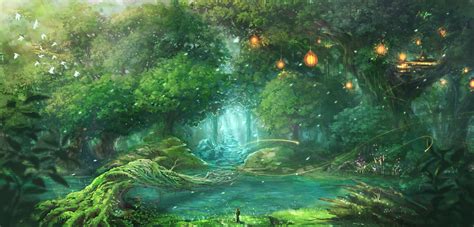 Original Anime Forest Landscape Wallpapers Hd Desktop And Mobile