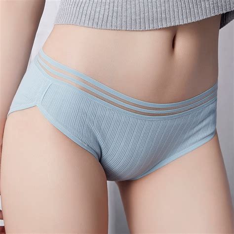 Sexy Cotton Low Waist Women Panties Spiral Pattern Solid Cute Lovely