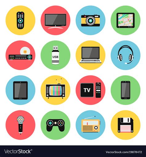 Electronic Devices Technology Gadgets Icons Vector Image