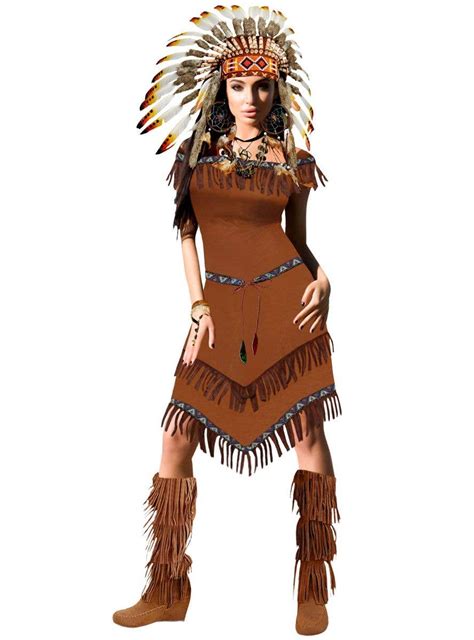 Native American Indian Female Costume Worn By A Thai Girl At The Burapa