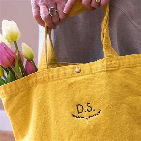 Personalised Botanical Monogram Embroidered Tote Bag By Sparks And