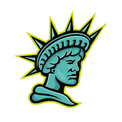 Lady Liberty Or Libertas Mascot Stock Vector Illustration Of Retro