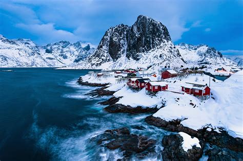 Картинка Природа Лофотенские острова Норвегия Vestfjorden Горы Скала