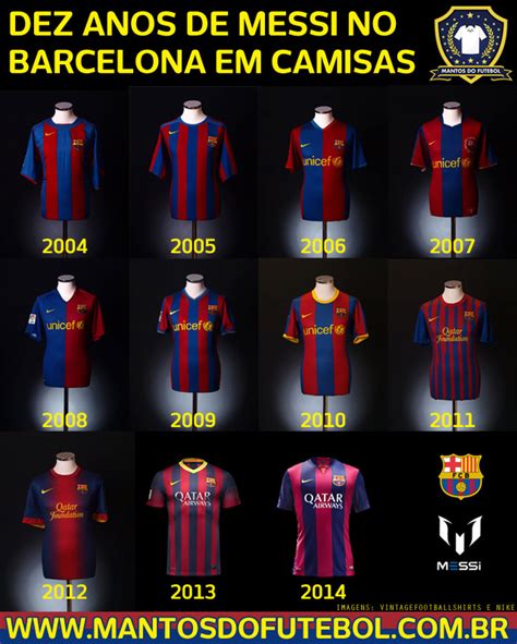 As Camisas De Messi Em 10 Anos De Barcelona Mantos Do Futebol