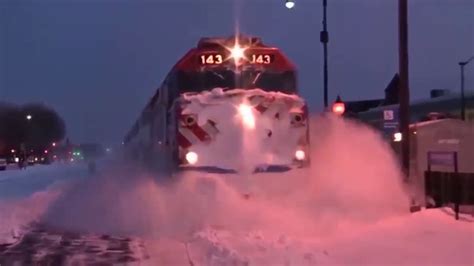 Trains Vs Snow Compilation Trains Plowing Snow Youtube