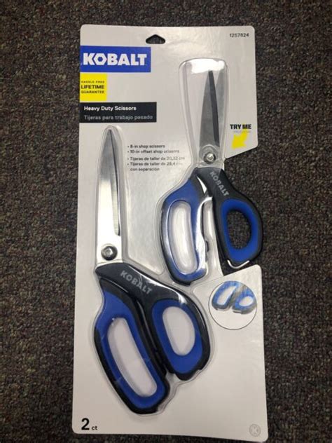 2 Pair Kobalt Heavy Duty Scissors 8 And 10 Stainless Steel Blades Model