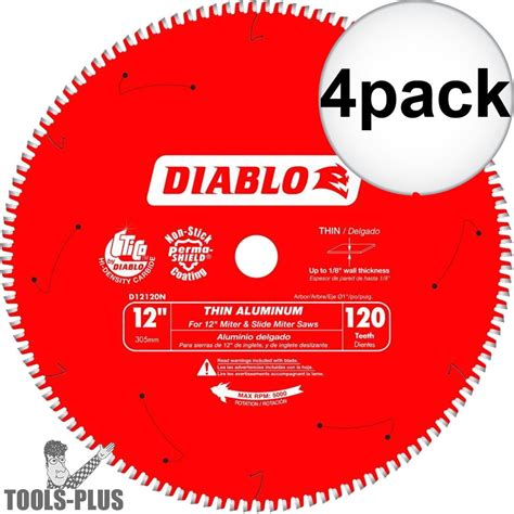 Diablo D12120n Thin Aluminum Cutting Circular Saw Blade 12 X 120 Tooth 4 Pack