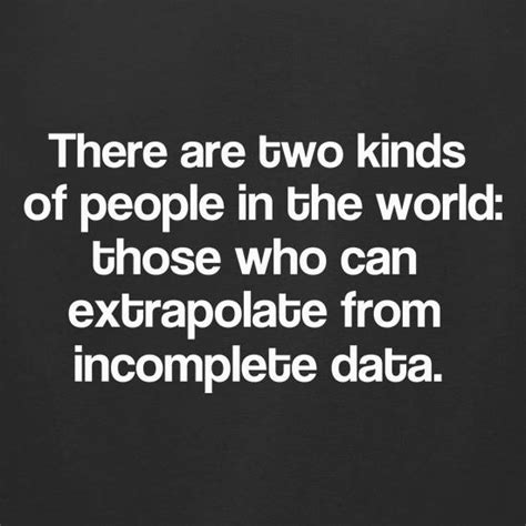 There Are Two Kinds Of People In The World Those That Can Extrapolate