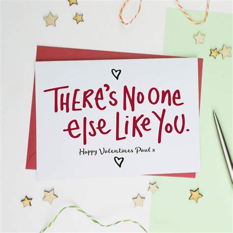 No One Else Like You Valentines Card By A Is For Alphabet