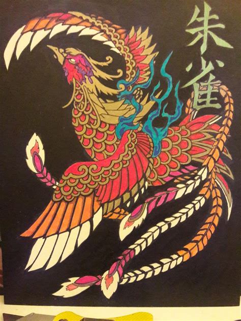 Suzaku The Vermillion Bird Etsy In 2020 Art Vermillion Chinese