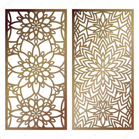 Set Of Vector Laser Cut Panel Pattern Template For Decorative P