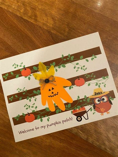 Welcome To My Pumpkin Patch Handprint Keepsake Printable In 2021