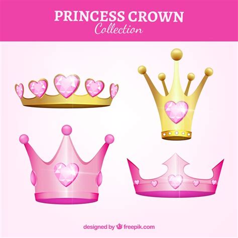 Four Pink Princess Crowns Nohat Free For Designer