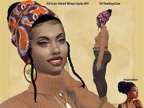 African Head Wrap Updo Iii By Drteekaycee ~ The Sims Resource Sims 4