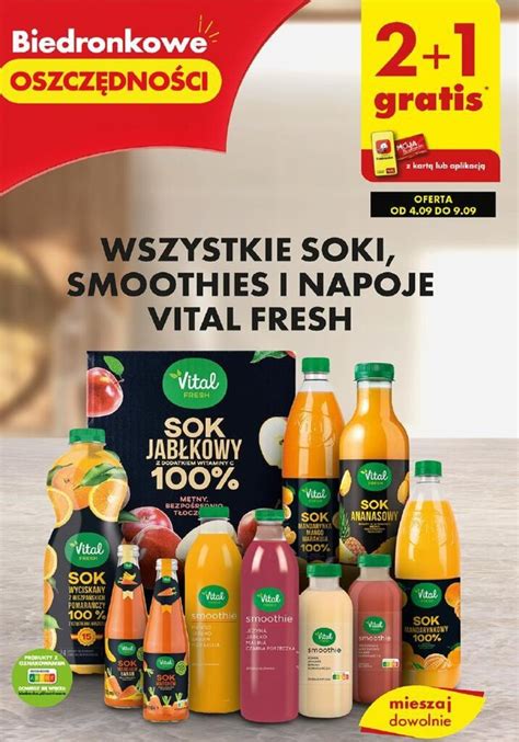 Promocja Wszystkie Soki Smoothies I Napoje Vital Fresh W Biedronka