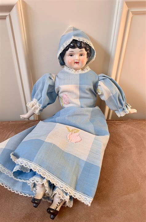 Vintage Porcelain Head Doll Marked 5 Victorian Like Clothes Etsy