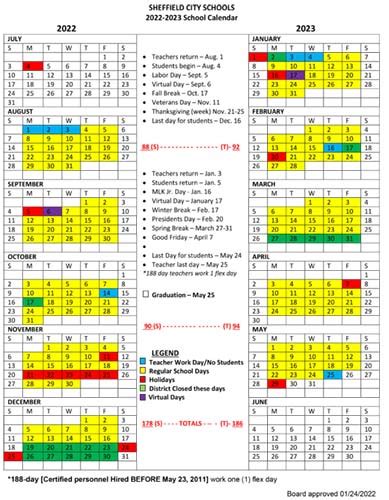 Sheffield City Schools Calendar 20232024